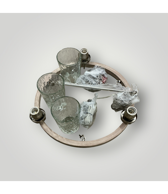 51090 3-Light Brushed Nickel Chandelier 18.25"W x 17"H