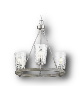 51090 3-Light Brushed Nickel Chandelier 18.25"W x 17"H