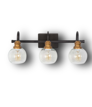 51104 Black & Gold 3-Light Vanity Light