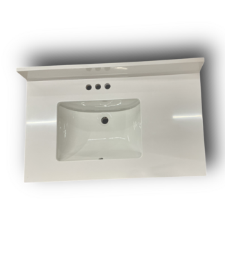 51144 White Cultured Marble Sink Top 36"W