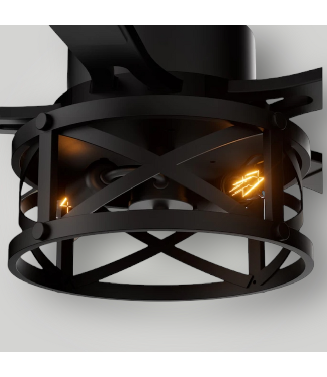 51145 Farmhouse Cage Ceiling Fan With Remote Control