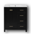 51164 Black Bathroom Vanity With Ceramic Top 30"
