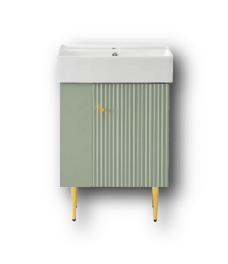 51168 21.6-in Green Vanity & Ceramic Sink