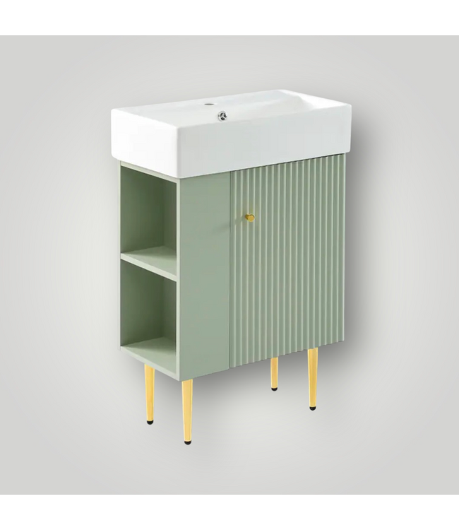 51168 21.6-in Green Vanity & Ceramic Sink