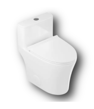 51178 White Elongated 1-Piece Toilet