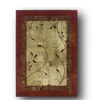 51187 Rectangular Red Border Indoor Rug  5'W x 8'L