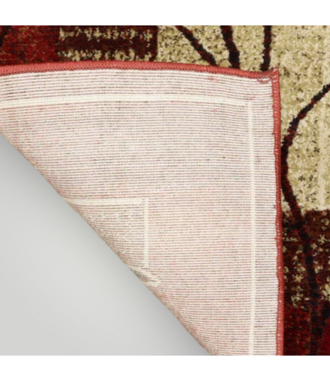 51187 Rectangular Red Border Indoor Rug  5'W x 8'L