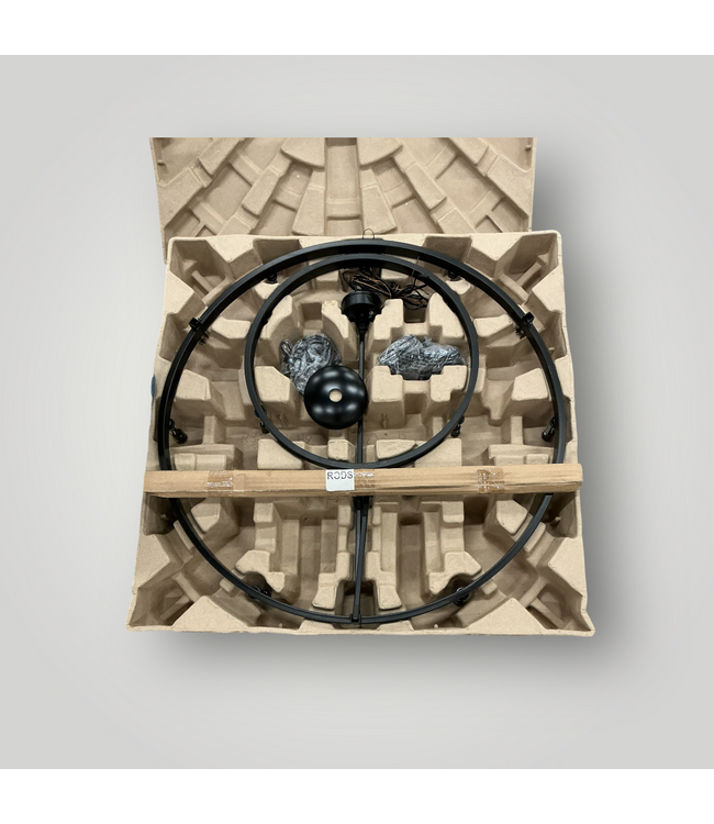 51193  Black 9-Light Chandelier 30"W x 27"H