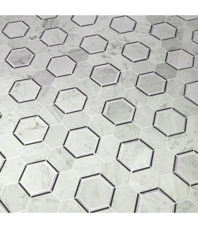 51197 Marble Mosaic Hexagon Tile 25 sq. ft.