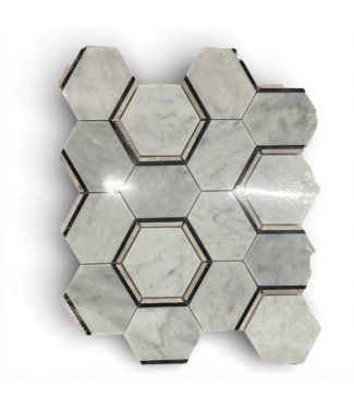 51197 Marble Mosaic Hexagon Tile 25 sq. ft.
