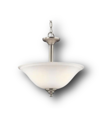 51201 2-Light Brushed Nickel Pendant 15"W x 13.75"H