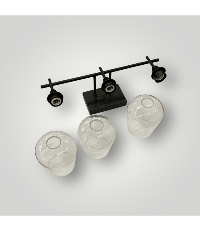 51208 3-Light Vanity Black Finish 22.26"