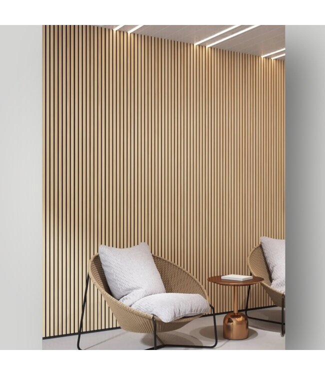 51218 Luxury Natural Oak Acoustic Slat 3D Wall Panels 2 pk
