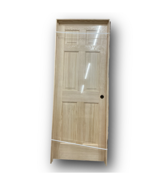 51228 Unfinished 6-Panel Prehung Interior Door LH 30" x 80"