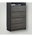 51263 Prosper Dark Gray 4-Drawer Solid Wood Closet System