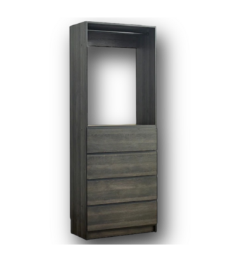 51263 Prosper Dark Gray 4-Drawer Solid Wood Closet System