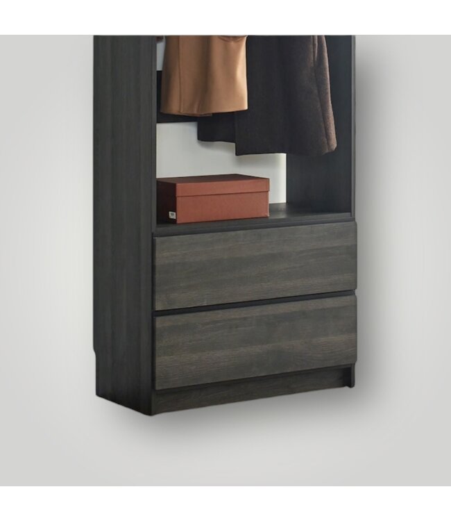 51264 Prosper 2-Drawer Dark Gray Solid Wood Closet System