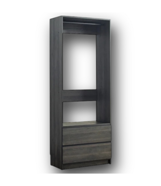 51264 Prosper 2-Drawer Dark Gray Solid Wood Closet System
