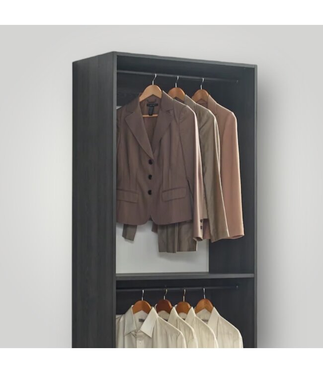 51266 Prosper 2-Rod Dark Gray Wood Closet System