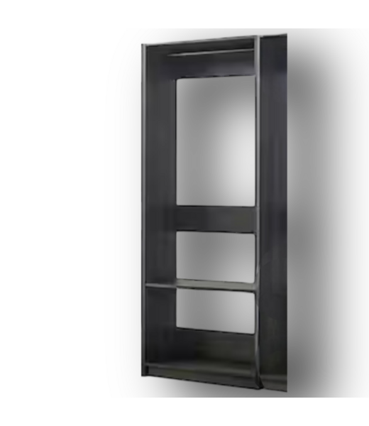 51267 Prosper Dark Gray Rod & Shelf Wood Closet System