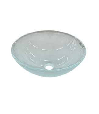 51270 White Glass Round Vessel SInk