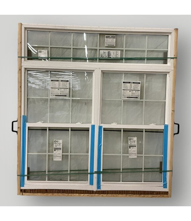 51279 White Vinyl 3 Panel Sliding/Fixed Window 71.625"W