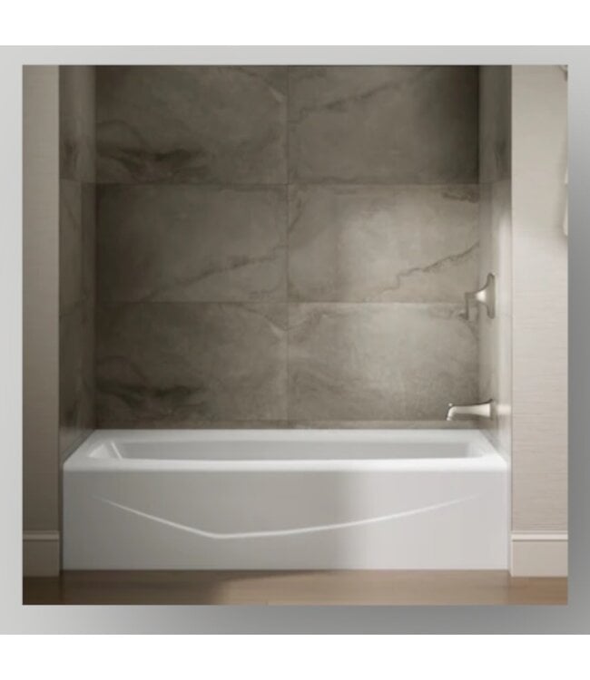 51283 Villager White Cast Iron Soaking Bathtub Right Drain
