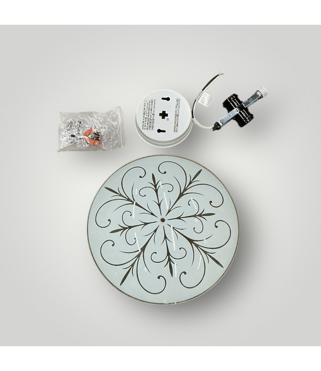 51307 White Semi-Flush Mount Light 11.73-in