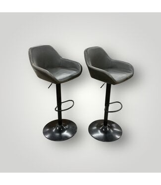 51309 Mid-Century Gray Bar Stools Set of 2