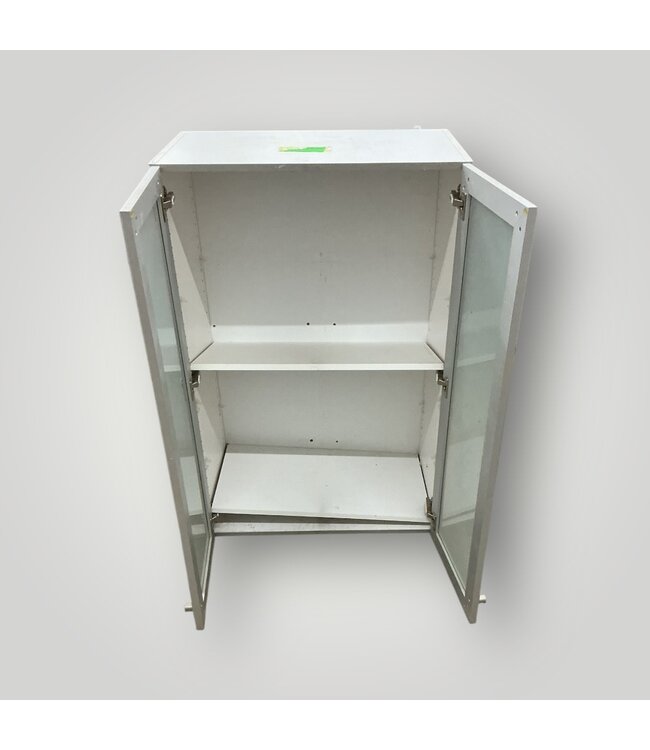 51329 Silver Frosted Glass Upper Wall Cabinet 27"W