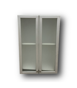 51329 Silver Frosted Glass Upper Wall Cabinet 27"W