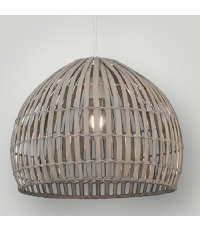51330 Vale White Canopy Bamboo Cage Light
