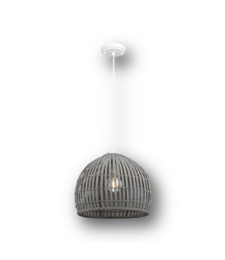 51330 Vale White Canopy Bamboo Cage Light