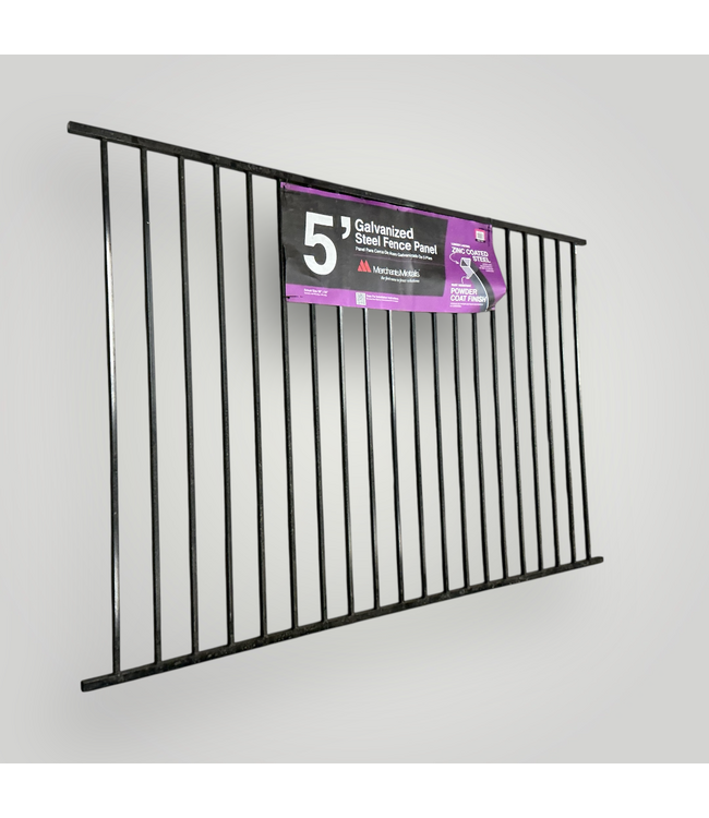 51340 Black Steel Fence 5-Ft x 8-Ft
