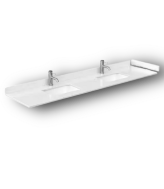 51365 Cultured Marble Double Vanity Sink Top 84"W