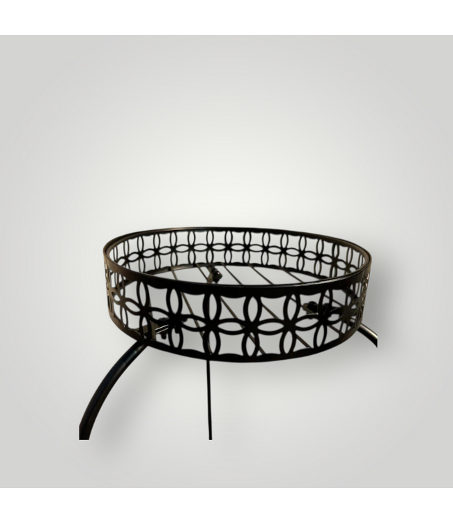51425 27.3-in Black Round Steel Plant Stand