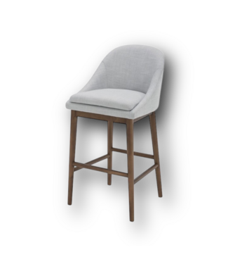 51436 30" Brown Upholstered Wood Bar Stool