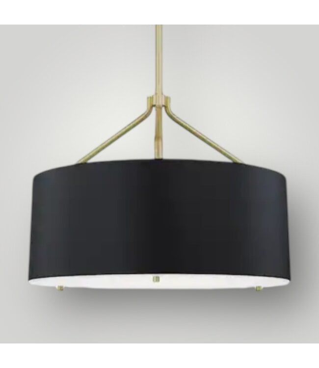 51489 Covington 3-Light Dior Gold & Black Pendant Light