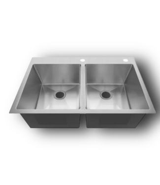 51490 Drop-In Double Steel Kitchen Sink 33"
