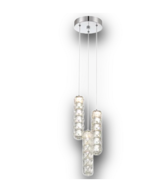 51507 Clear Glass Crystal Tiered LED Pendant Light
