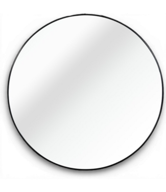 51513 Black Framed Round Mirror 32"