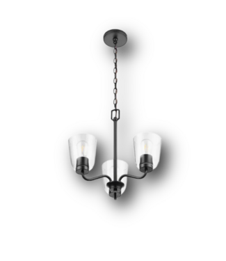 51522 Traywick 3-Light Black Chandelier