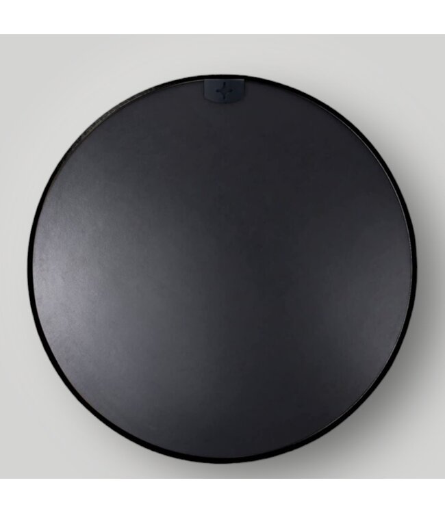 51513 Black Framed Round Mirror 32"