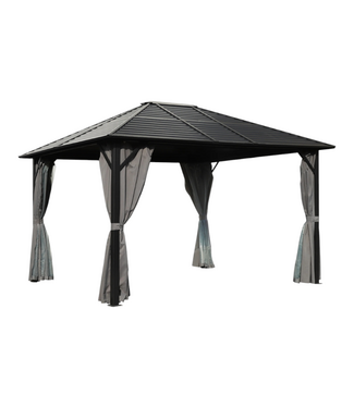 51533 Hardtop Gazebo Pergola with Mesh Netting 12' x 10'