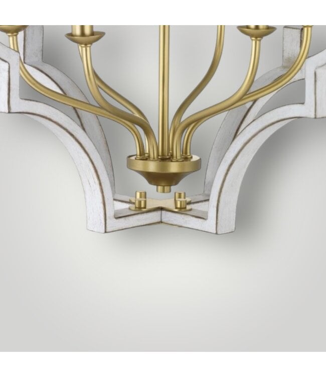 51536 Vintage Gold & Antique White 6-LIght Pendant