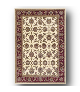 51550 Ivory & Red Kashan Area Rug 5'W x 8'L