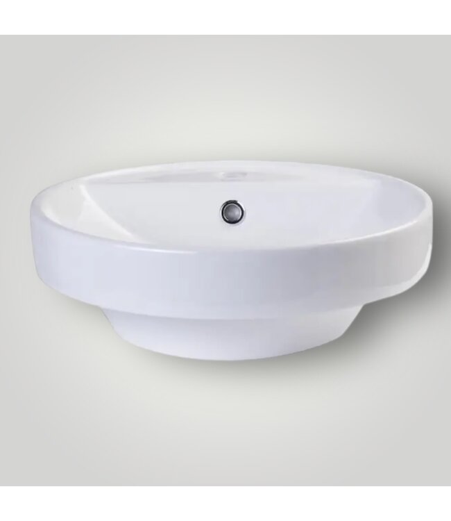 51558 Porcelain Vessel Round White Bathroom Sink