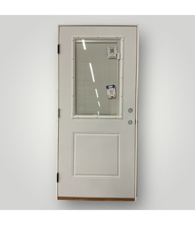 51559 1/2 Lite Steel Prehung Exterior Door With Blinds 36" x 80"