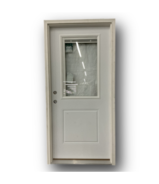 51559 1/2 Lite Steel Prehung Exterior Door With Blinds 36" x 80"