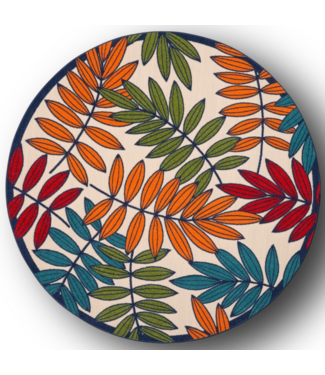 51561 Multicolor Round Indoor/Outdoor Area Rug 8'x8'